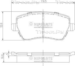 Тормозные колодки Nipparts передние для Renault Clio IV 2012-2019. Артикул J3601085