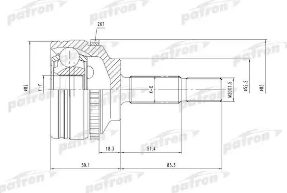 Шрус наружный (граната) Patron. Артикул PCV1378