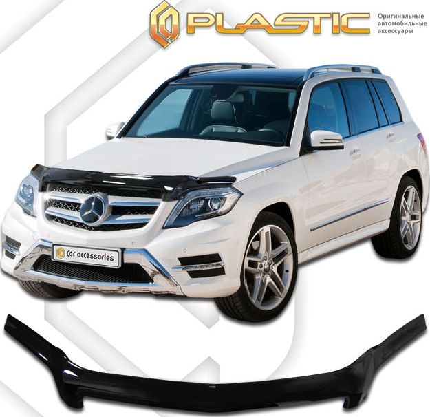 Дефлектор СА Пластик для капота (Classic черный) Mercedes-Benz GLK 2012-2015. Артикул 2010010107543