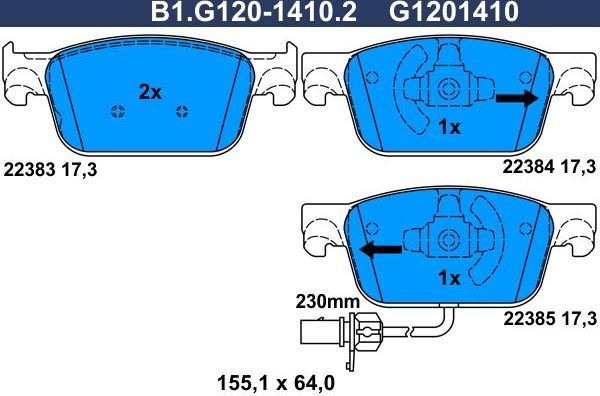 Тормозные колодки Galfer. Артикул B1.G120-1410.2