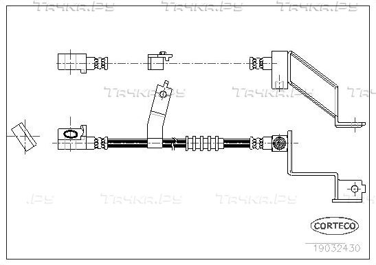 Тормозной шланг Corteco передний левый для Chrysler Voyager III 1995-2001. Артикул 19032430
