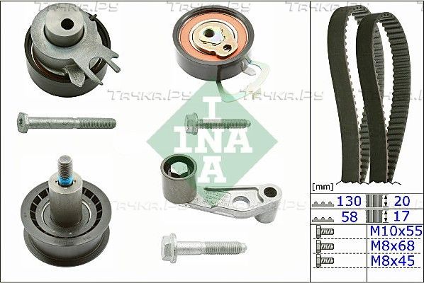 Ремень ГРМ с роликами (комплект) Ina для Skoda Octavia A5 2004-2006. Артикул 530 0089 10