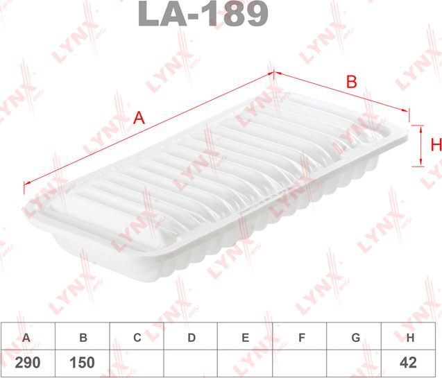 Воздушный фильтр LYNXauto. Артикул LA-189