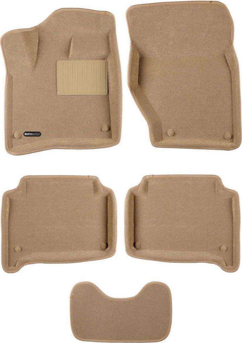 Коврики текстильные Euromat 3D Business для салона Audi Q7 I 2005-2014 БЕЖЕВЫЕ. Артикул EMC3D-001105T