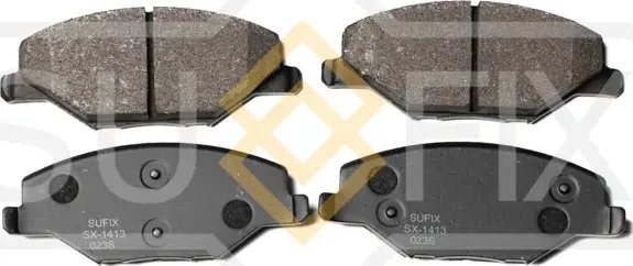 Колодки тормозные дисковые передние правые/левые SKODA FABIA II (542) 2006-2014, (Sufix). Артикул SX1413