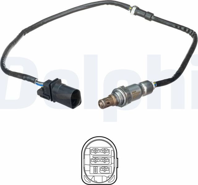 Лямбда-зонд (кислородный датчик) Delphi для Audi A1 I (8X) 2010-2015. Артикул ES21091-12B1