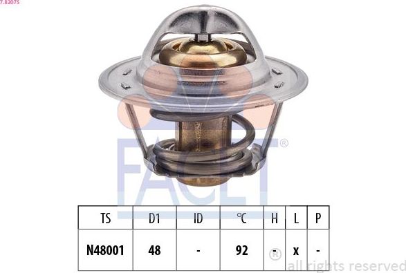 Термостат Facet Made in Italy - OE Equivalent. Артикул 7.8207S