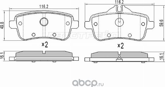 Колодки тормозные задние MERCEDES CLA 117 13-GL 1 (SAT). Артикул STA0064203320