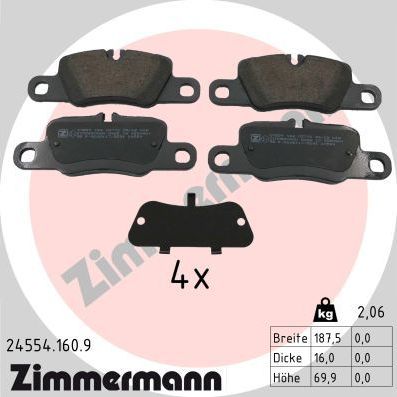 Тормозные колодки Zimmermann pb:z. Артикул 24554.160.9