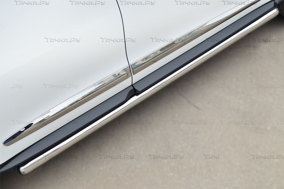 Защита порогов РусCталь труба d63 (вариант 3) для Infiniti JX 35 2015-2026. Артикул JXT-00146131