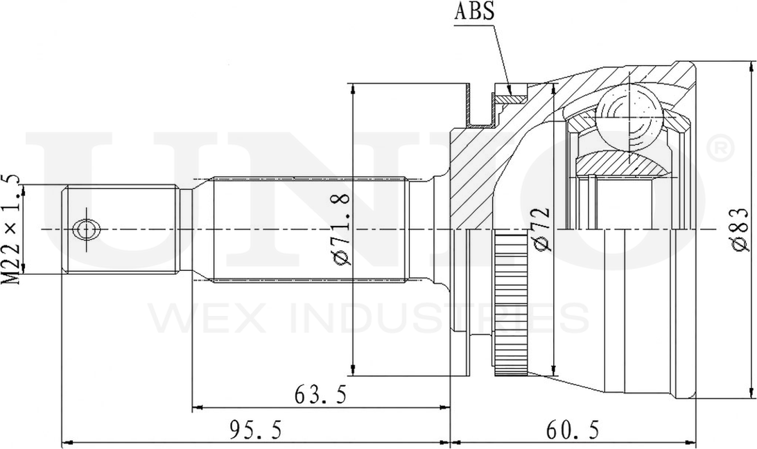 ШРУС наружный (Unio). Артикул CVJ-20107