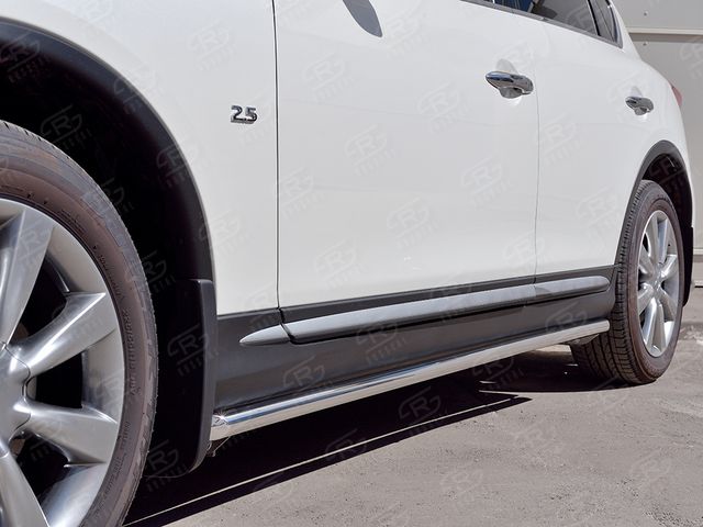 Защита порогов RusStal труба d42 секция для Infiniti QX50 2014-2017. Артикул IQX5T-002354