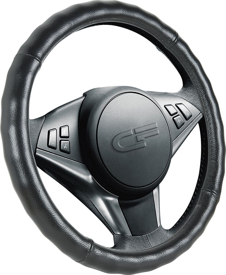 Оплётка на руль CarFashion Hils (размер M, натуральная кожа, цвет ЧЕРНЫЙ). Артикул 31354