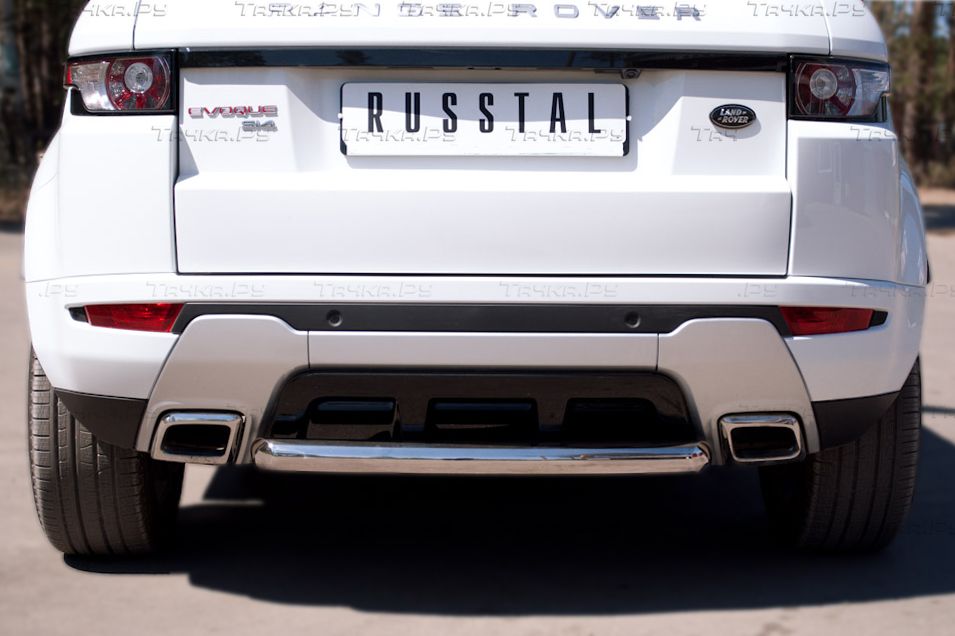 Защита RusStal заднего бампера d63 (дуга) для Land Rover Range Rover Evoque I Dynamic 2011-2018. Артикул REDZ-000665