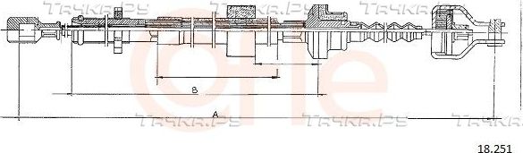 Трос сцепления Cofle для Hyundai Pony X1 1985-1989. Артикул 18.251