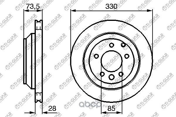 Диск тормозной (TI-Guar). Артикул TG95535240131