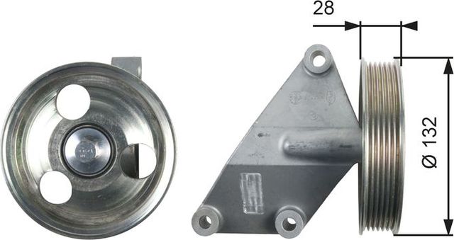 Направляющий (ведущий) ролик приводного поликлинового ремня Gates DriveAlign® для Citroen Jumpy II 2007-2016. Артикул T36428