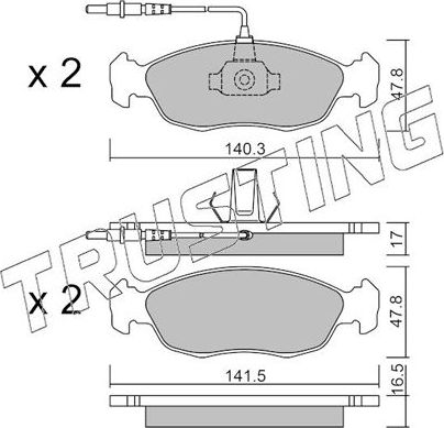 Тормозные колодки Trusting передние для Peugeot 306 1993-2000. Артикул 159.0