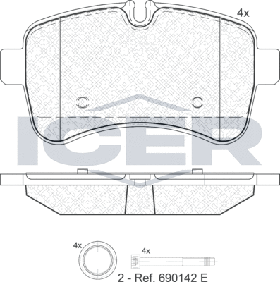 Тормозные колодки Icer. Артикул 141837