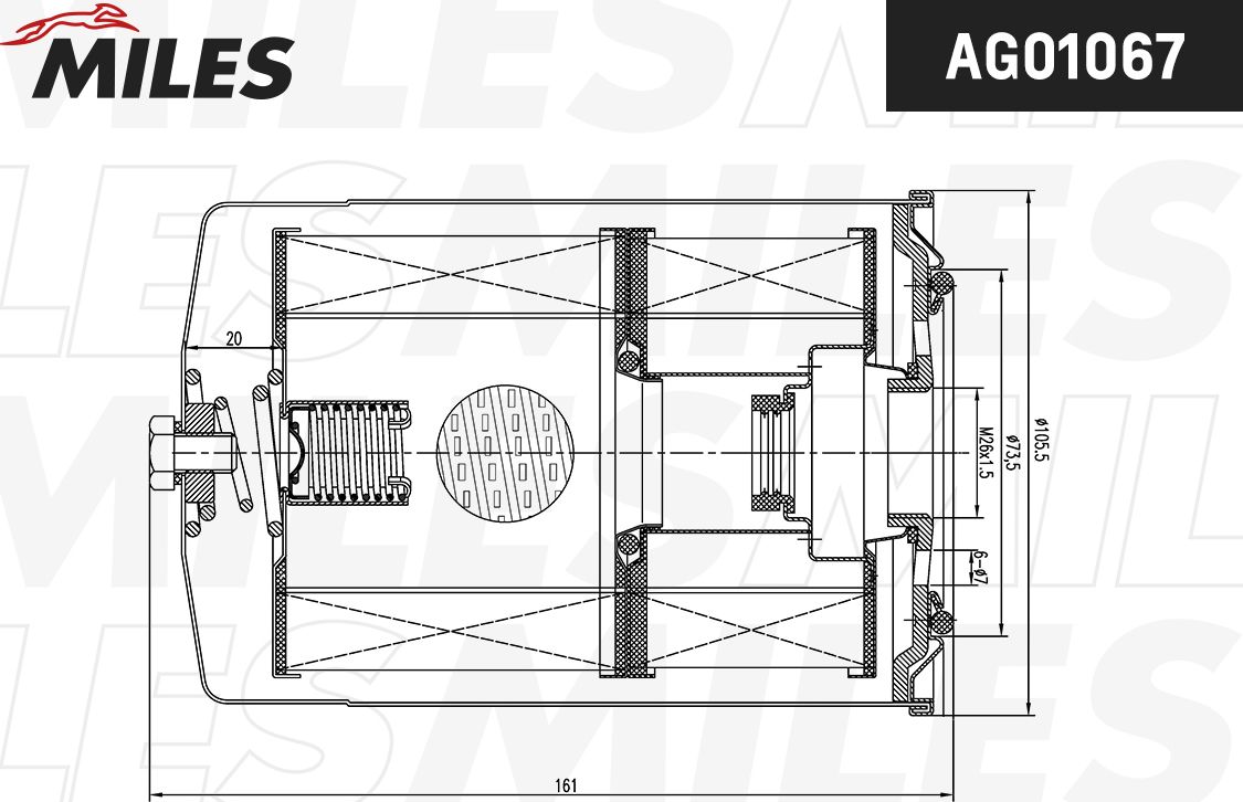 Масляный фильтр Miles. Артикул AFOS060