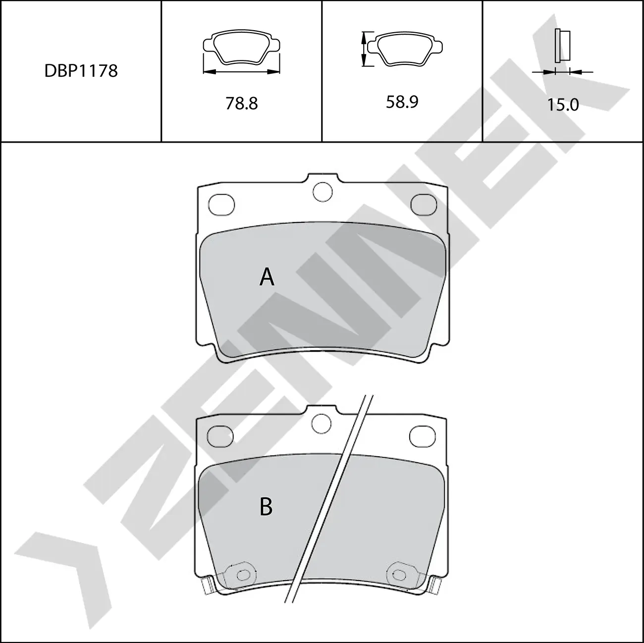Колодки тормозные задние PAJERO SPORT 13->, GALLOPER 98-03 (Zennek). Артикул DBP1178