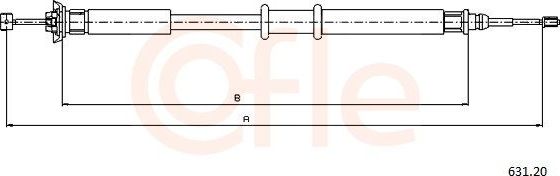 Трос ручника (тросик ручного тормоза) Cofle. Артикул 631.20