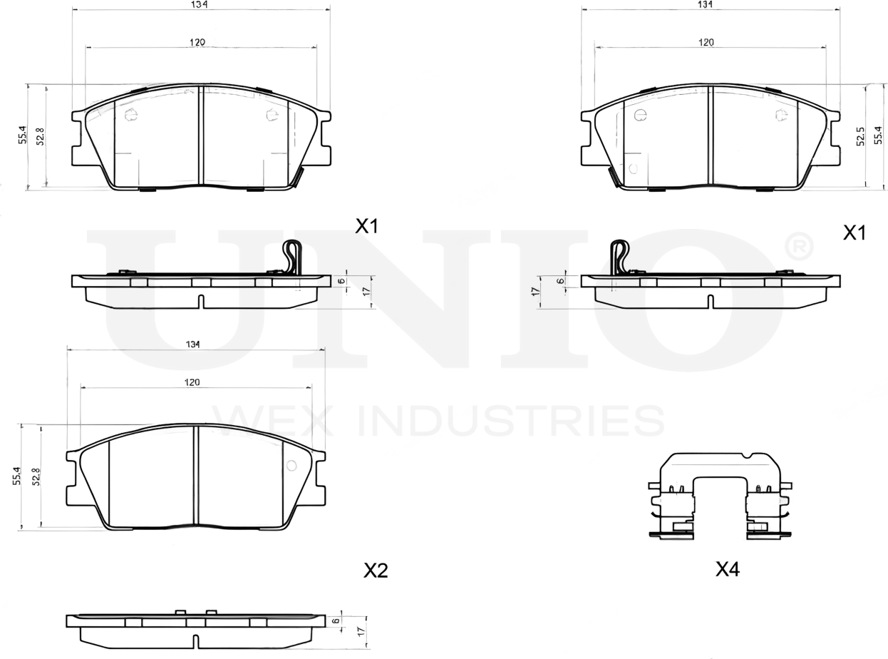 Колодки тормозные дисковые, комплект (Unio). Артикул BRP-20127