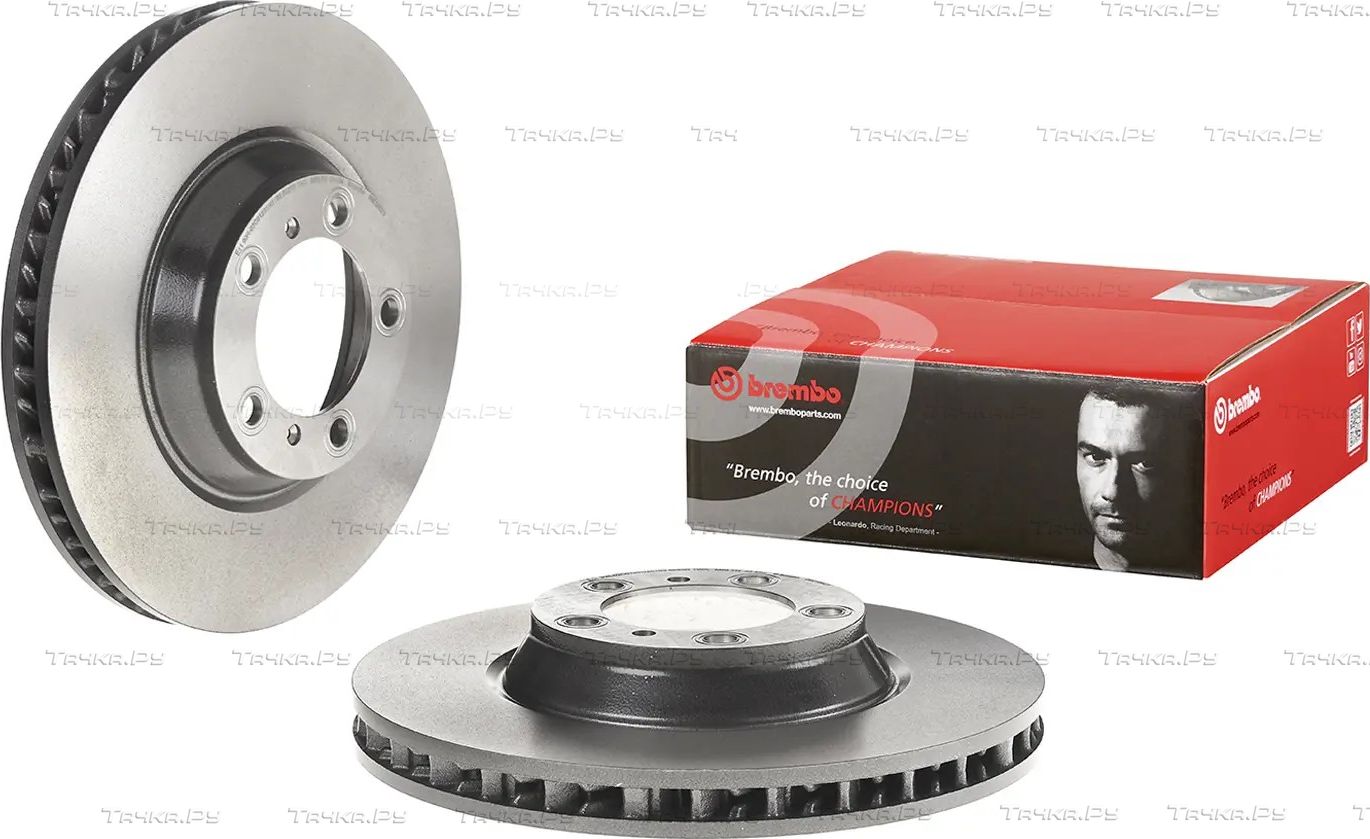 Тормозной диск Brembo PRIME LINE - UV Coated передний левый для Porsche Panamera II 2016-2026. Артикул 09.C985.21