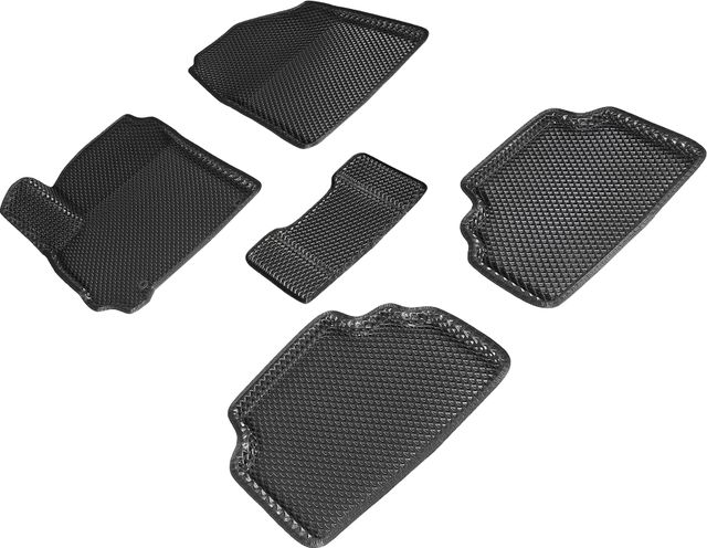 Коврики Seintex 3D EVA ромб для салона Kia Seltos 2019-2026 ЧЕРНЫЕ. Артикул 95483