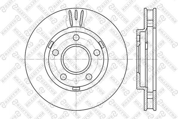 Тормозной диск Stellox передний для Pontiac Bonneville VIII 1986-1991. Артикул 6020-3634V-SX