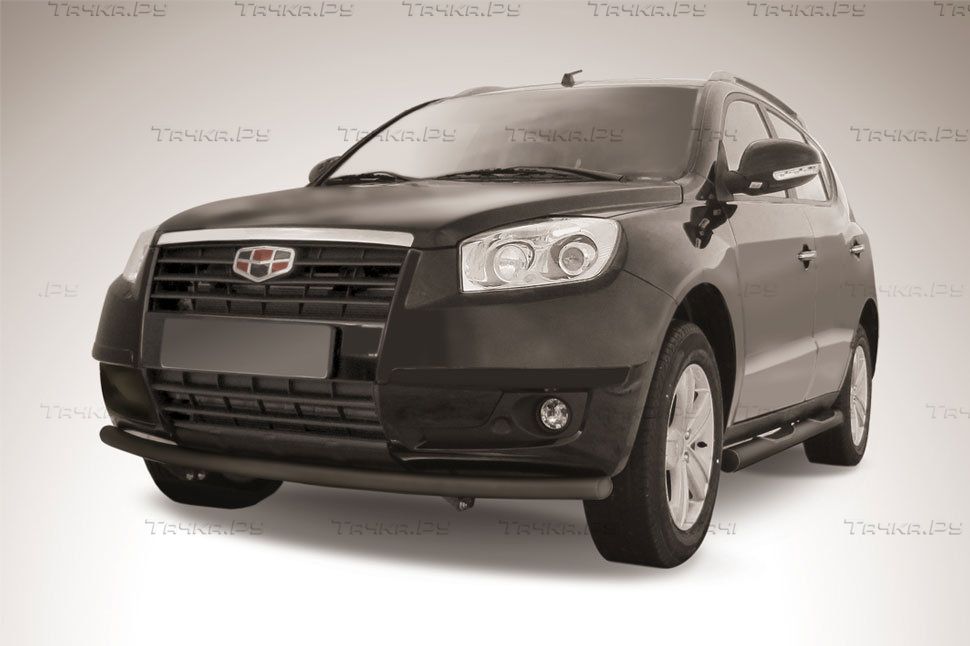 Защита Slitkoff переднего бампера d57 радиусная для Geely Emgrand X7 2011-2016 Черная. Артикул GEX707B