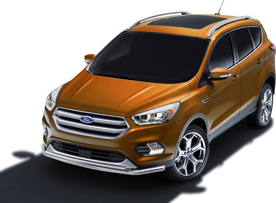 Защита Slitkoff переднего бампера d57+d42 двойная для Ford Kuga II рестайлинг 2016-2019. Артикул FKG16-002