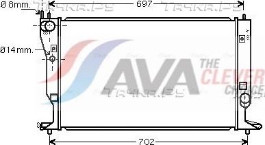 Радиатор охлаждения двигателя AVA. Артикул TO2399