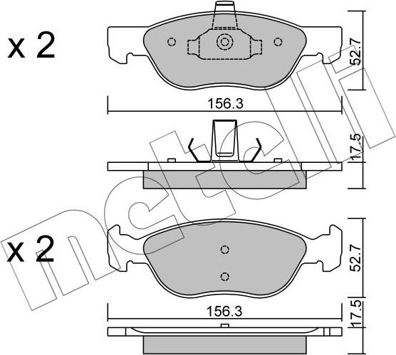 Тормозные колодки Metelli передние для Fiat Punto II 1999-2010. Артикул 22-0082-2
