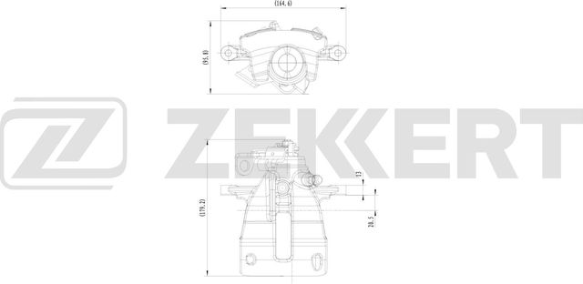 Тормозной суппорт Zekkert (Чугун) задний правый для Volkswagen Multivan T6 2015-2026. Артикул BS-8333