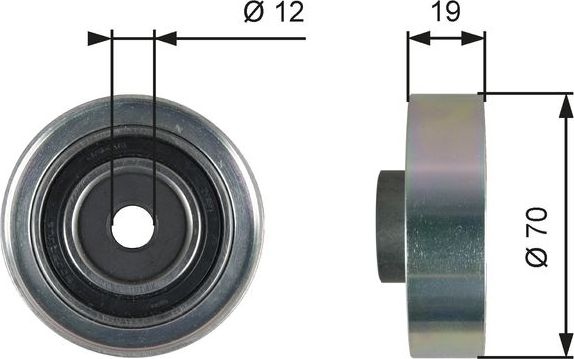 Натяжной ролик (натяжитель) приводного поликлинового ремня Gates DriveAlign™. Артикул T36278