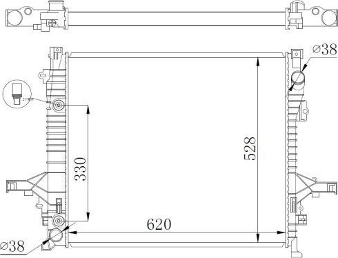 Радиатор охлаждения двигателя NRF (алюминий). Артикул 550019