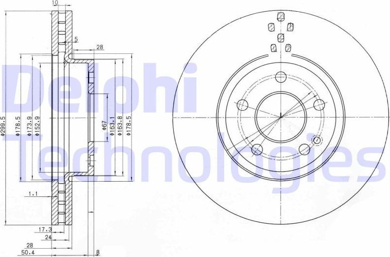 Тормозной диск Delphi. Артикул BG3838