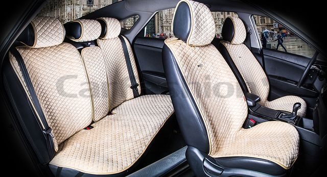 Накидки универсальные CarFashion City Plus для авто, цвет Бежевый/Бежевый. Артикул 22470