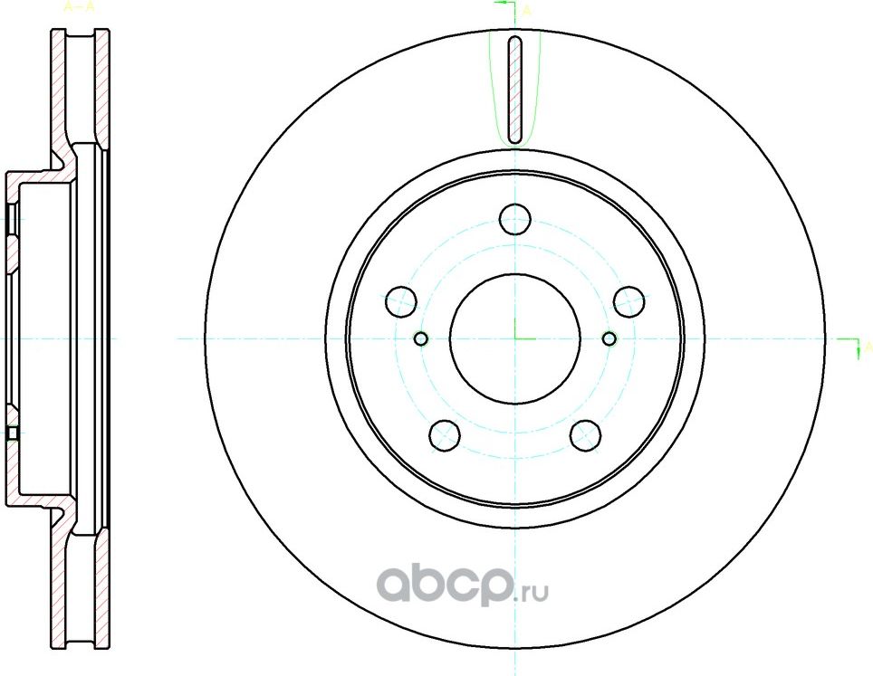 Диск тормозной вентилируемый (G-Brake). Артикул GR20598