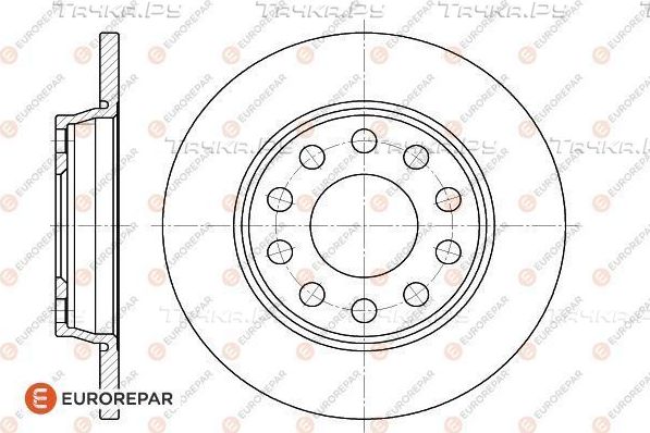 Тормозной диск Eurorepar задний для Audi A4 III (B7) 2002-2009. Артикул 1618866080