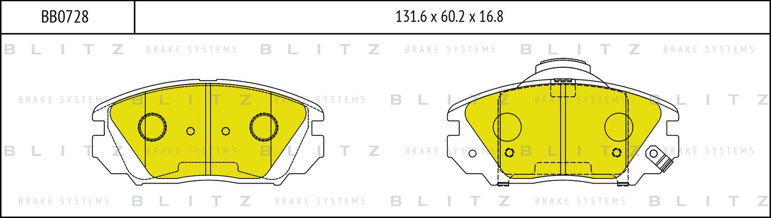 Колодки тормозные дисковые (Blitz). Артикул BB0728