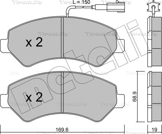 Тормозные колодки Metelli передние для Fiat Ducato III 2011-2026. Артикул 22-0709-1