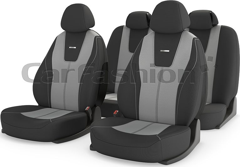 Чехлы универсальные CarFashion Douglasна сидения авто, цвет Светло-серый/Темно-серый/Светло-серый. Артикул 22039