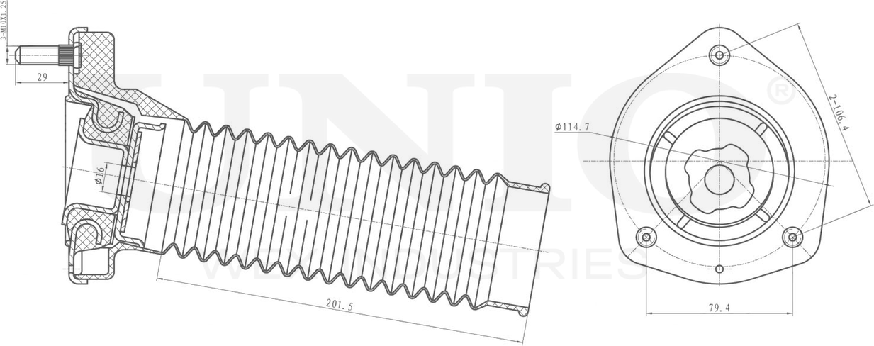 Опора амортизационной стойки (Unio). Артикул RMP-13115