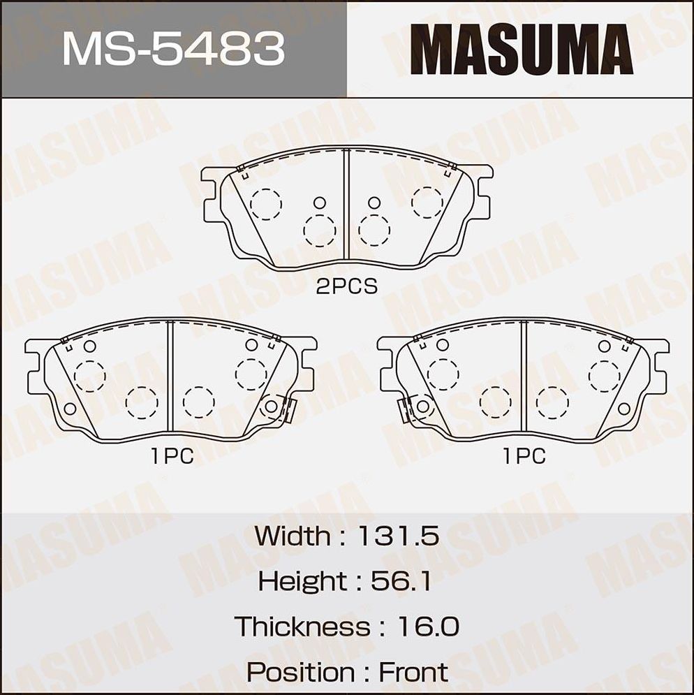 Тормозные колодки Masuma. Артикул MS-5483
