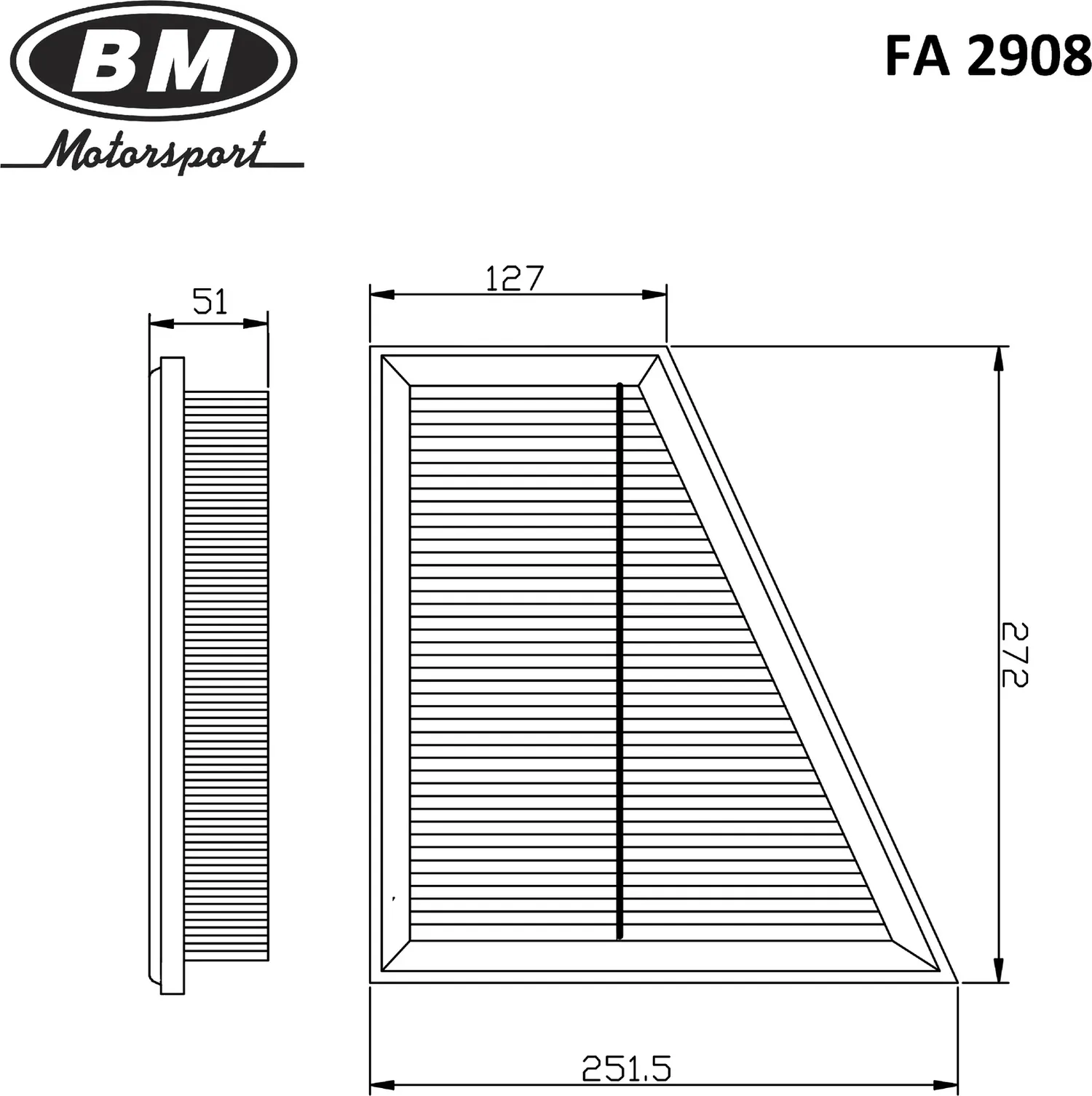 Фильтр воздушный (BM). Артикул FA 2908