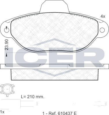 Тормозные колодки Icer для Ford KA II 2008-2016. Артикул 181844