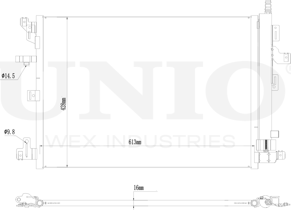 Радиатор кондиционера (Unio). Артикул RAD-30037