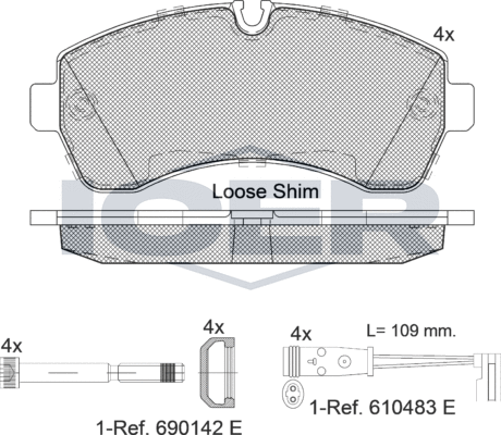 Тормозные колодки Icer. Артикул 141785-203
